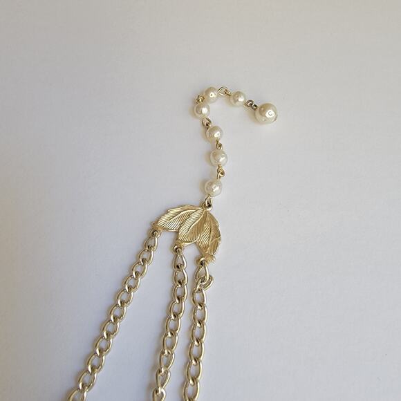 Vintage Gold Medallion Pearl Bib Necklace from Japan - Picture 3 of 10